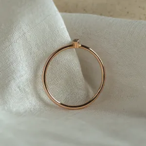 Minimalist engagement ring with marquise salt and pepper diamond MARKETA