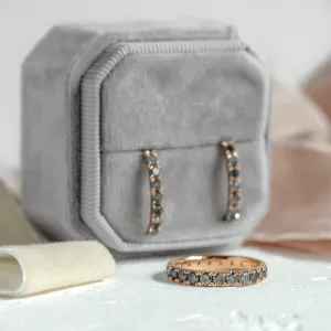 Luxury salt and pepper diamonds earrings LAVAS Thumbnail