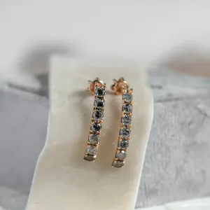 Luxusní náušnice se salt and pepper diamanty LAVAS