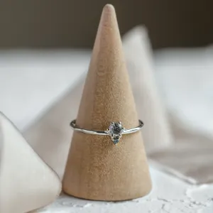 Cluster prsten ORESTE se salt and pepper diamanty vystavený na stojánku