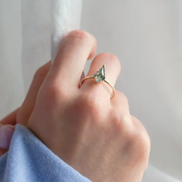 Ring with kite moss agate SAMUEL Image
