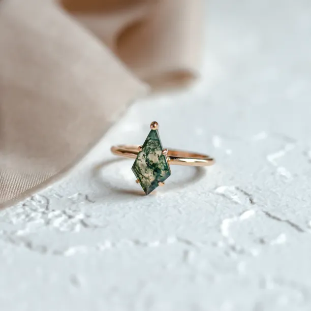 Ring with kite moss agate SAMUEL Image
