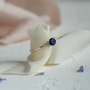 Engagement ring with sapphire and diamonds EDWARD Thumbnail