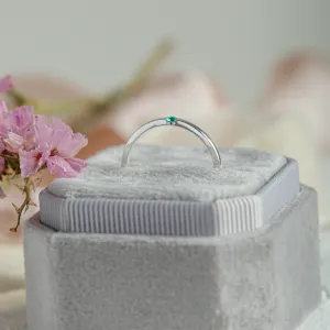 Minimalist ring with emerald HAIMERALD Thumbnail