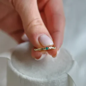 Minimalist ring with emerald HAIMERALD Thumbnail