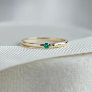 Minimalist ring with emerald HAIMERALD Thumbnail