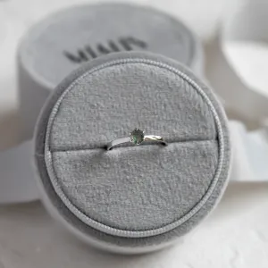 Moss agate ring shown from above