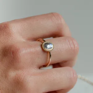 Gold vintage ring with salt and pepper diamond PHILIPPE Thumbnail