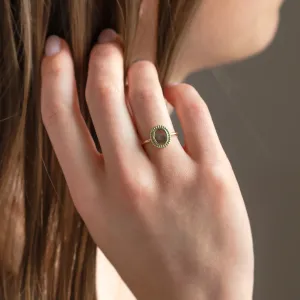 Gold vintage ring with salt and pepper diamond PHILIPPE Thumbnail