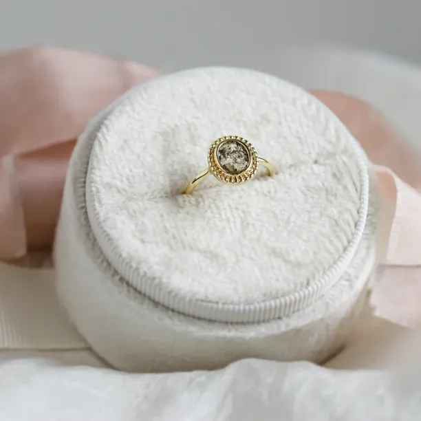 Gold vintage ring with salt and pepper diamond PHILIPPE Image