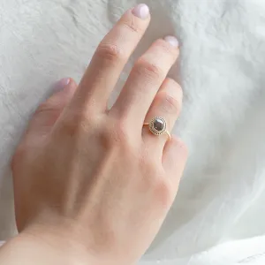 Gold vintage ring with salt and pepper diamond PHILIPPE Thumbnail
