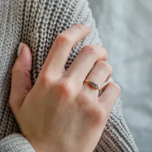 Elegant engagement ring with salt and pepper diamond ANGELA Thumbnail