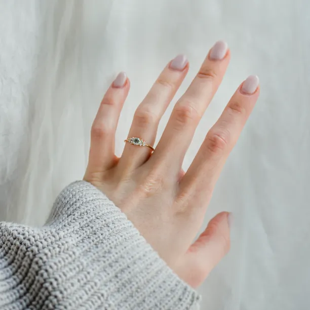Elegant engagement ring with salt and pepper diamond ANGELA Image