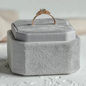 Elegant engagement ring with salt and pepper diamond ANGELA Thumbnail