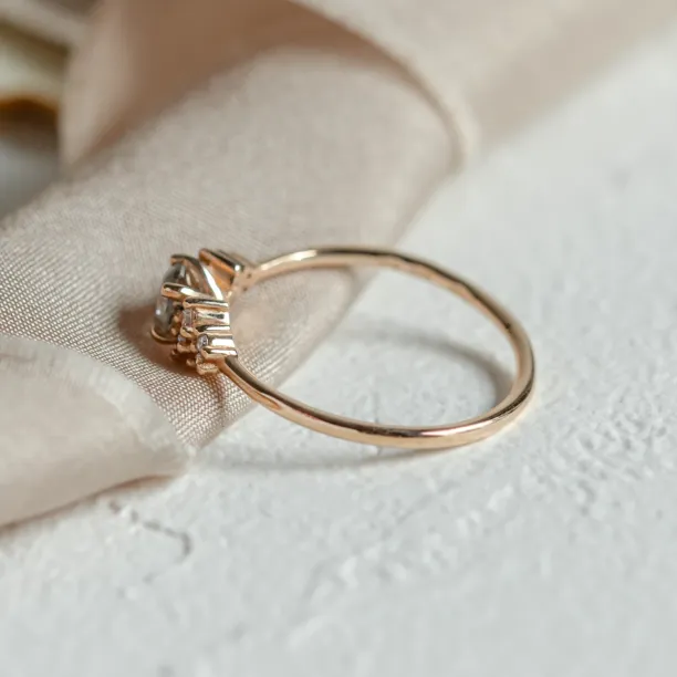 Elegant engagement ring with salt and pepper diamond ANGELA Image