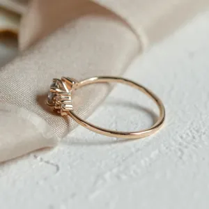 Elegant engagement ring with salt and pepper diamond ANGELA Thumbnail