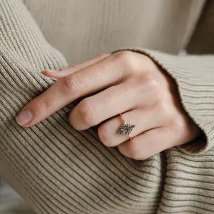 Prsten DOME se salt'n'pepper diamanty na ruce