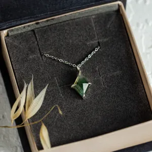 Gold necklace with kite moss agate QUENDI Thumbnail