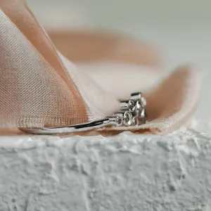 Cluster bezel ring with salt'n'pepper diamonds BUBBLE Thumbnail