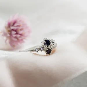 Gold cluster ring with sapphires and diamonds NAUTICA Thumbnail