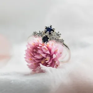 Gold cluster ring with sapphires and diamonds NAUTICA Thumbnail