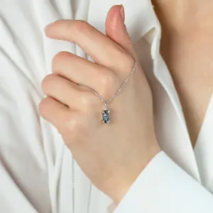Gold necklace with raw blue diamond LORELEI Thumbnail