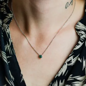 Moss agate in gold necklace ELF Thumbnail