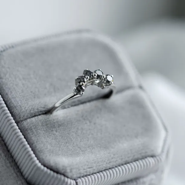 Vykrojený snubní prsten se salt'n'pepper diamanty ENZO Image