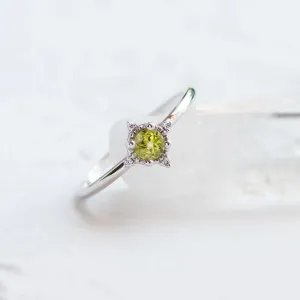 Engagement ring with peridot and diamonds OLIVKA Thumbnail