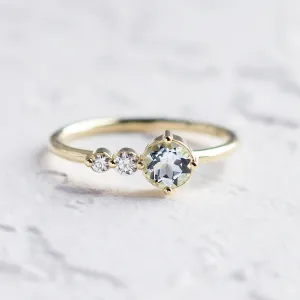 Romantic ring with aquamarine and diamonds AQUA