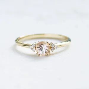 Romantic engagement ring with morganite and diamonds MONYX Thumbnail