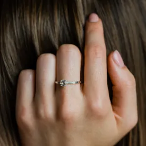 Engagement ring with morganite and diamonds GINEPRO Thumbnail