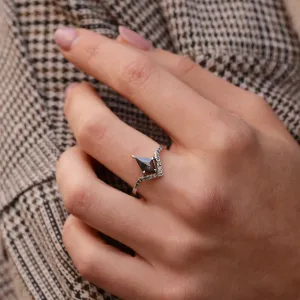Unusual engagement ring with salt and pepper diamonds FRECCIA Thumbnail