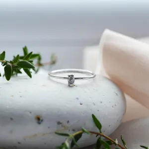 Minimalist salt'n'pepper diamond ring ORBIT Thumbnail