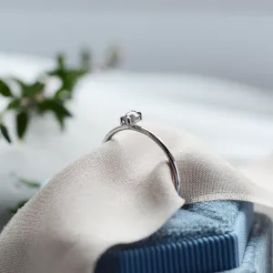Minimalist salt'n'pepper diamond ring ORBIT Thumbnail