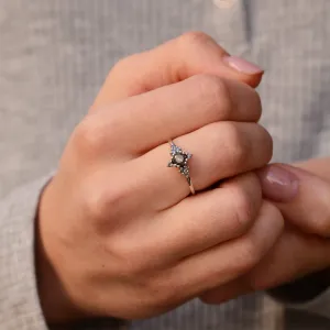 Gold salt'n'pepper diamond ring in vintage style FORTUNATO Thumbnail