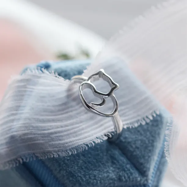 Silver cat ring PUSHEEN Image