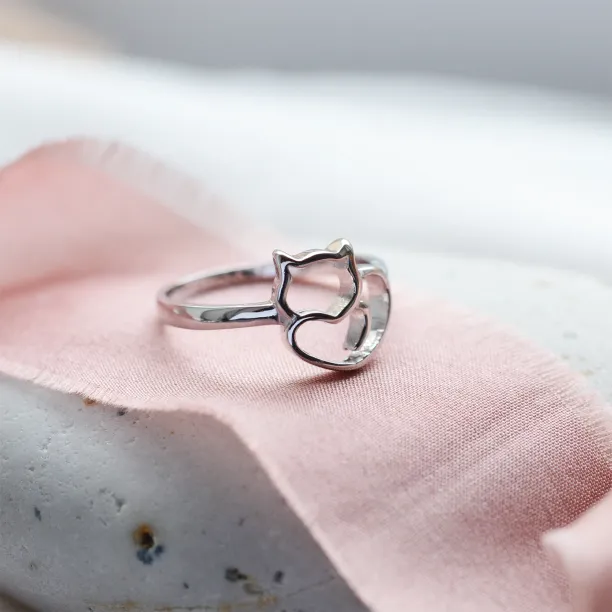 Silver cat ring PUSHEEN Image
