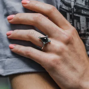 Extravagant ring with salt and pepper diamonds ORNETTE Thumbnail