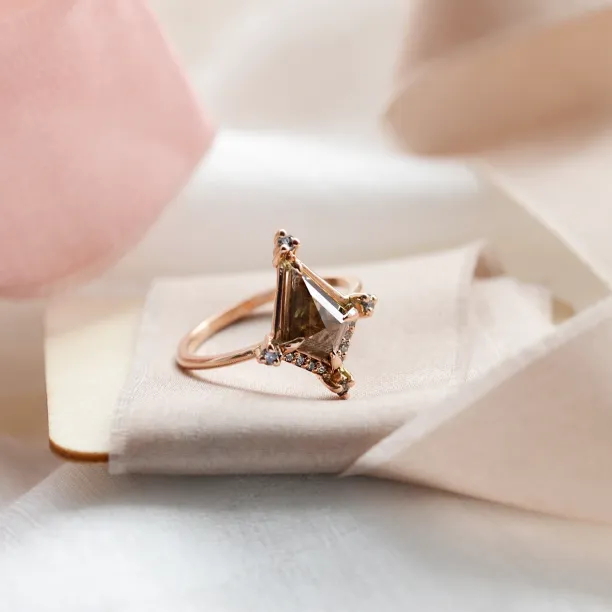 Extravagant ring with salt and pepper diamonds ORNETTE Image
