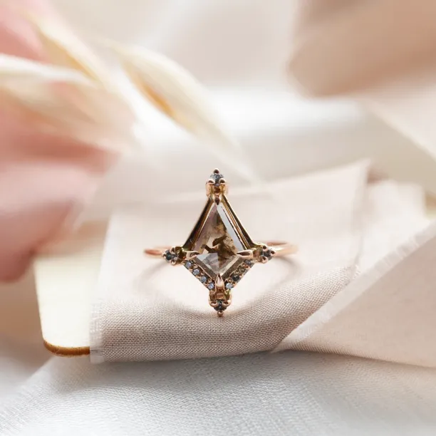 Extravagant ring with salt and pepper diamonds ORNETTE Image