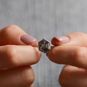 Vintage engagement ring with salt and pepper diamond CARRA Thumbnail