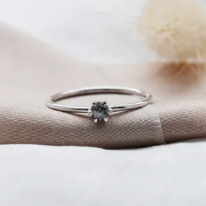 Minimalist salt and pepper diamond ring ELLAX Thumbnail