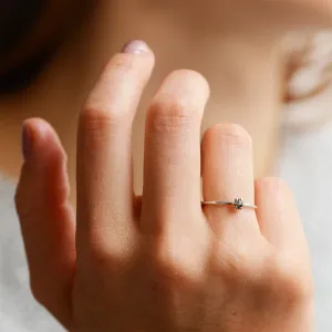 Minimalist salt and pepper diamond ring ELLAX Thumbnail