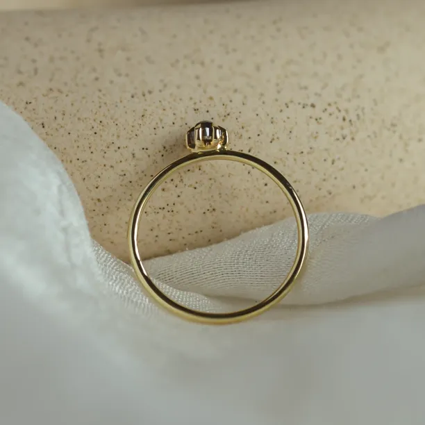 Minimalist salt and pepper diamond ring ELLAX Image