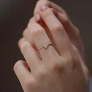 Curved diamond wedding ring EMILIANO Thumbnail