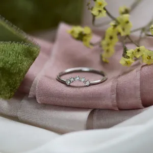 Curved diamond wedding ring EMILIANO Thumbnail