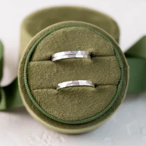 Elegant hammered wedding rings with line LADO Thumbnail
