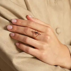 Luxury split shank salt'n'pepper diamonds ring SPLITE Thumbnail