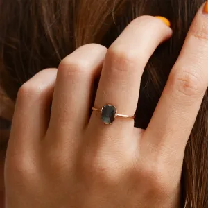 Gold salt'n'pepper diamond ring in art deco style ARTISTA Thumbnail
